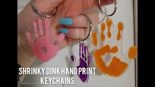 How To Make Shrinky Dink Hand Print Keychains [upl. by Ayr]