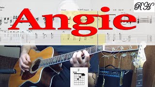 The Rolling Stones Angie Guitar cover Chords notes tabs [upl. by Anibor]