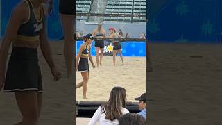 Hayley Harward digs Geena Urango and High Lines over Toni Rodriguez beachvolleyball [upl. by Elatnahc]