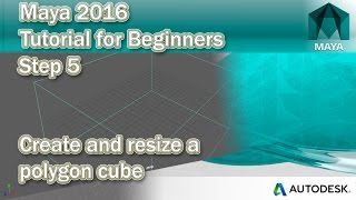 5 Create and resize a cube in Maya 2016 [upl. by Lecroy]