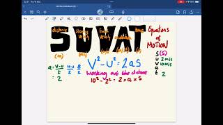 Equations of motion Suvat equation V2u22as [upl. by Elimac616]