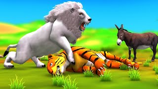 सफेद शेर और आलसी गधा Safed Sher Aur Aalsi Gadha Hindi Kahani  White Lion Lazy Donkey Moral Story [upl. by Epifano426]