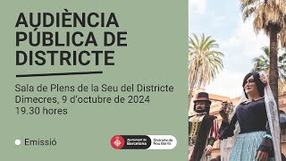 Audiència Pública de Nou Barris 9 doctubre de 2024 [upl. by Enorej]