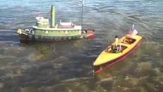 Three RC Steamboats Underway on Peconic Bay [upl. by Guthrie286]