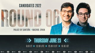 FIDE Candidates 2022  Round 6  Live Commentary with Judit Polgar Jan Gustafsson amp David Howell [upl. by Eiramlatsyrk]