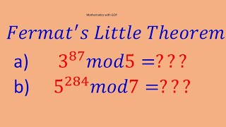 Fermats Little Theorem and some examples [upl. by Eydnarb298]