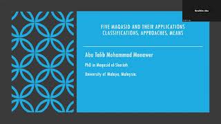 Five Maqasid and Their Applications Classifications Approaches Means [upl. by Pressey134]