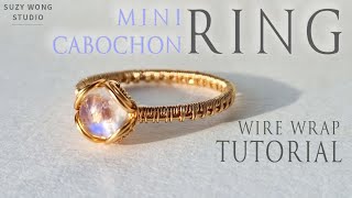 Mini Cabochon Ring Tutorial  Seamless Ring Simple Ring Easy Ring Wire Wrap Tutorial How to make [upl. by Ellenod]