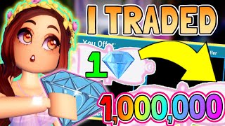 I Traded 💎1 DIAMOND Into 1000000 DIAMONDS💎 FULL SERIES Royale High Trading Challenge [upl. by Mata449]