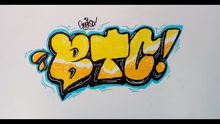 Drawing graffiti art BTC [upl. by Brechtel871]