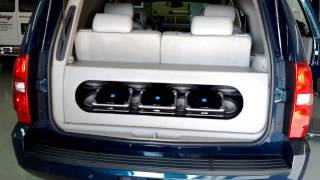 Chevy Tahoe on 28s with 88quot JL Subs and iPad [upl. by Llednek]