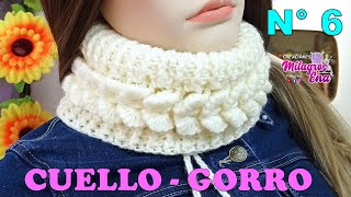 Como tejer el Cuello N° 6 a crochet en punto Lazos o Moños y punto elástico  GORRO  CUELLO [upl. by Warrick]