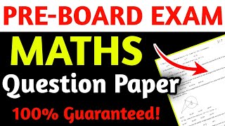 PreBoard Exam Class 10 Maths Question Paper 2024  Class 10 Maths Preboard Exam 2024 [upl. by Ruy185]