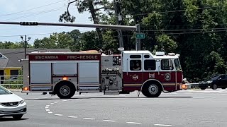 Escambia Engine 16 Responding W Q2B amp AIRHORN Escambia County Fire Rescue [upl. by Annayek]