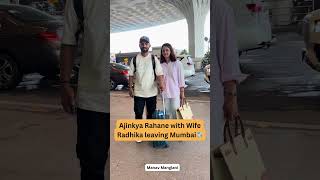 ajinkyarahane with wife Radhika at the airport [upl. by Alburg74]