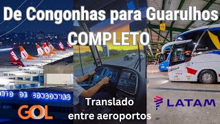 Trajeto completo entre Congonhas e Guarulhos translado entre aeroportos [upl. by Netsreik]