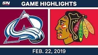 NHL Highlights  Avalanche vs Blackhawks  Feb 22 2019 [upl. by Evin]