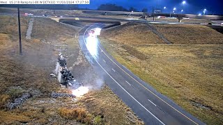 HORROR Iowa Tractor Trailer Takes Ramp WAY Too Fast amp Flips Onto Roof [upl. by Kitchen]