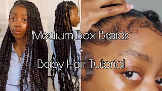 HOW TO MEDIUM BOX BRAIDS BEGINNER FRIENDLY [upl. by Araihc]