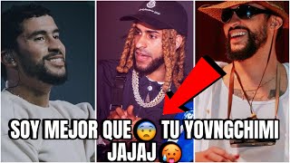 BAD BUNNY LE DICE PER3 A YOVNGCHIMI EN UNA ENTREVISTA ✋YOVNGCHIMI LE DICE BASUR3 🥵 [upl. by Inglebert]