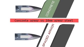 10mm Armor Plate vs 160mm Concrete ft tungsten carbide penetrator  Armor Penetration Simulation [upl. by Eneleoj]