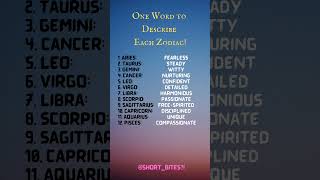 One Word To Describe Each Zodiac [upl. by Sibell]