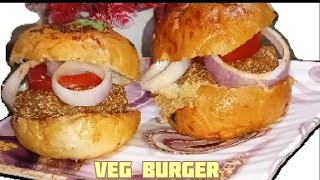 Homemade Veg Burger Recipe  Veg Burger Kaise Banae  How to Make Veg Burger [upl. by Burget]