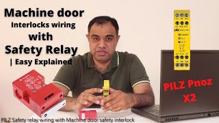 How to wire Machine door interlocks with safety relay PILZ Pnoz   Easy Explained [upl. by Leoy]