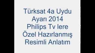 Türksat 4A Uydu Kurulumu ve sıralama 2014 Philips TV lere Özel Resimli Anlatım kesin Çözüm [upl. by Akemeuwkuhc]