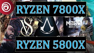 Ryzen 7800x vs 5800x benchmark comparison test games [upl. by Aicen]