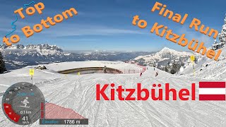 4K Skiing Kitzbühel KitzSki Final Run to Kitzbühul  Full Top to Bottom Austria GoPro HERO11 [upl. by Nylirehs]