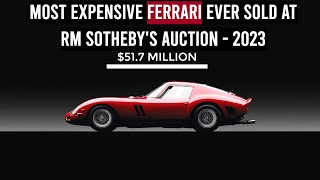 RecordBreaking Auction A 1962 Ferrari 250 GTO Sold At Auction For 517 Million In New York 2023 [upl. by Enihpad]