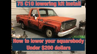 c10 front lowering spring and shock install [upl. by Kurzawa]