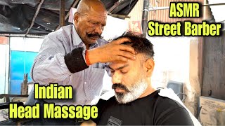 Asmr head massage back massage Neck cracking by Old school Indian barber Good vibes❤️ [upl. by Mayworm]