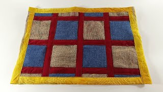 Beautiful Doormat Making with Old Jeans Clothes  How to Make Doormat doormat [upl. by Dlaniger]