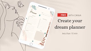 Create Digital Planner on Canva with Hyperlinks Completely for FREE  Goodnotes Digital Planner [upl. by Gradey]