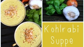 KohlrabiCashewnussSuppe mit Chili Mandeln  vegan [upl. by Hiller]