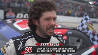 RYAN TRUEX WINNING INTERVIEW  CARSON KVAPIL POST RACE INTERVIEW  2024 BETRIVERS 200 [upl. by Idnal]