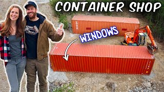 Cutting Holes In Our SHIPPING CONTAINER Workshop  Part 2 [upl. by Wills]