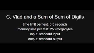 C Vlad and a Sum of Sum of Digits  Codeforces Round 928 Div 4  CP in Bangla [upl. by Leibrag]