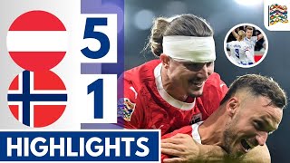 🔴Austria vs Norway 51  HIGHLIGHTS  UEFA Nations League [upl. by Ailesor421]