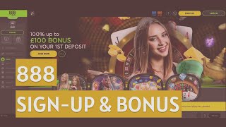 888 Casino How to SignUp amp Bonuses [upl. by Ahserb415]