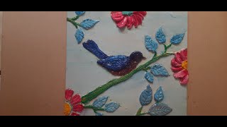 paper mache clay  Paper Mache Art Pieces  CLAY MURAL PAINTING FOR BEGINNERS [upl. by Aivatan]