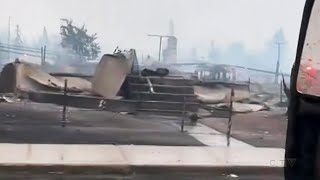 Video shows trail of destruction in Jasper after wildfire [upl. by Orsini]