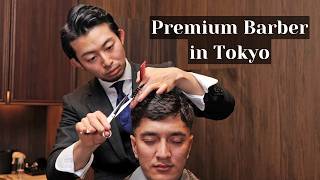 💈ASMR Haircut amp Shave at Traditional Bespoke Barber in Tokyo Japan  No Talking [upl. by Olimreh]