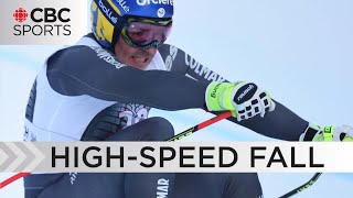 French Skier Crashes Breaks Legs in World Cup Downhill  WARNING Graphic content  CBC Sports [upl. by Andromache]