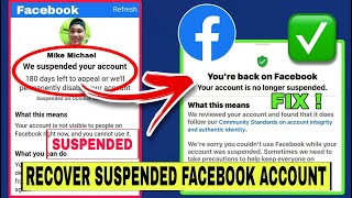 HOW TO RECOVER SUSPENDED FACEBOOK ACCOUNT 2024  FIX FACEBOOK SUSPENDED ACCOUNT [upl. by Sateia]