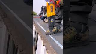 Fixing process of rubber skin for roof waterproof [upl. by Bernadene]