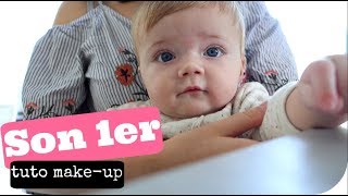 BEBE TOURNE SON 1ER TUTO MAQUILLAGE  Vlog famille [upl. by Sukram]