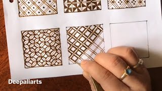 Tutorial15 filler elements for intricate mehndi design  Learn GridNetting Patterns [upl. by Attenauq]